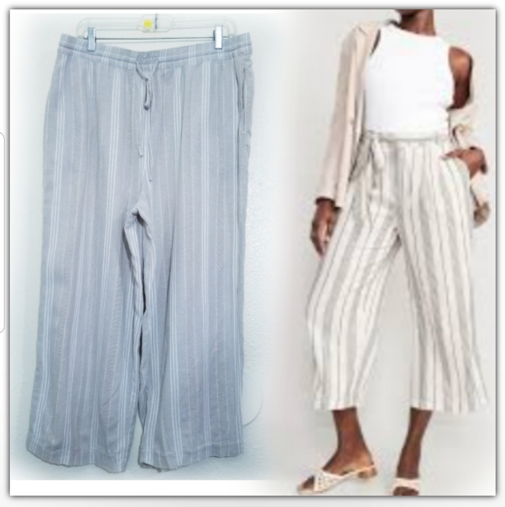Linen blend crop pants